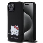 Hello Kitty Liquid Silicone Daydreaming Logo Zadní Kryt pro iPhone 15 Black