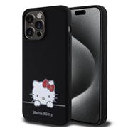 Hello Kitty Liquid Silicone Daydreaming Logo Zadní Kryt pro iPhone 15 Pro Max Black