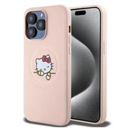 Hello Kitty PU Kitty Asleep Logo MagSafe Zadní Kryt pro iPhone 15 Pro Max Pink