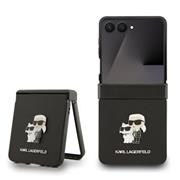 Karl Lagerfeld PU Saffiano Karl and Choupette Zadní Kryt pro Samsung Galaxy Z Flip 7 Black