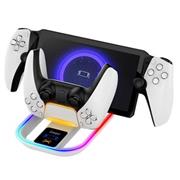 iPega P5P11 Charger Dock s RGB 2v1 pro Playstation Portal Remote Player a PS5 Ovladač White