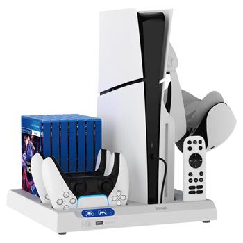 iPega P5S028 All-in-One Nabíjecí Stojan s Chlazením pro PS5/PS5 Slim/PS5 Pro White
