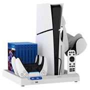 iPega P5S028 All-in-One Nabíjecí Stojan s Chlazením pro PS5/PS5 Slim/PS5 Pro White