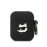 Karl Lagerfeld 3D Logo NFT Choupette Head Silikonové Pouzdro pro Airpods 1/2 Black