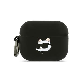 Karl Lagerfeld 3D Logo NFT Choupette Head Silikonové Pouzdro pro AirPods Pro 3 Black