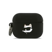 Karl Lagerfeld 3D Logo NFT Choupette Head Silikonové Pouzdro pro AirPods Pro 3 Black
