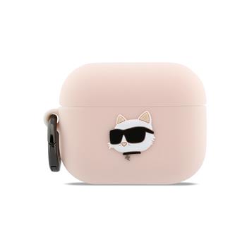 Karl Lagerfeld 3D Logo NFT Choupette Head Silikonové Pouzdro pro AirPods Pro 3 Pink