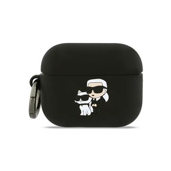 Karl Lagerfeld 3D Logo NFT Karl and Choupette Silikonové Pouzdro pro AirPods Pro 3 Black