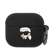 Karl Lagerfeld 3D Logo NFT Karl Head Silikonové Pouzdro pro Airpods 3 Black