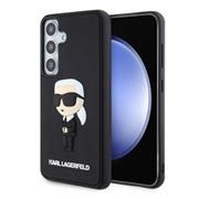 Karl Lagerfeld 3D Rubber Ikonik Zadní Kryt pro Samsung Galaxy S24 Black