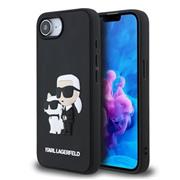 Karl Lagerfeld 3D Rubber Karl and Choupette Zadní Kryt pro iPhone 16e/17e Black