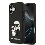Karl Lagerfeld 3D Rubber Karl and Choupette Zadní Kryt pro iPhone 17 Black
