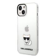 Karl Lagerfeld Choupette Logo Zadní Kryt pro iPhone 14 Plus Transparent