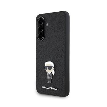 Karl Lagerfeld Fixed Glitter Metal Ikonik Zadní Kryt pro Samsung Galaxy A56 Black
