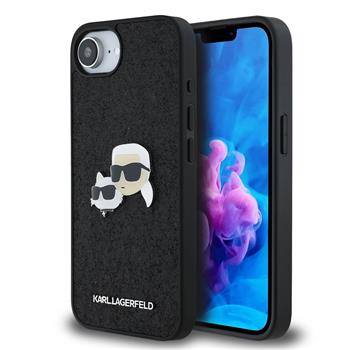 Karl Lagerfeld Fixed Glitter Metal K&CH Zadní Kryt pro iPhone 16e/17e Black