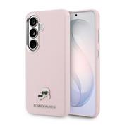 Karl Lagerfeld Grained PU Leather K&CH Heads Magnetic Zadní Kryt pro Samsung Galaxy S26+ Pink