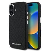 Karl Lagerfeld Grained PU Repeated Logo MagSafe Zadní Kryt pro iPhone 16 Black