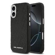 Karl Lagerfeld Grained PU Repeated Logo MagSafe Zadní Kryt pro iPhone 17 Black