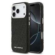 Karl Lagerfeld Grained PU Repeated Logo MagSafe Zadní Kryt pro iPhone 17 Pro Black