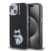 Karl Lagerfeld IML Aquarelle Choupette Zadní Kryt pro iPhone 15 Black