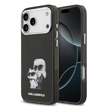 Karl Lagerfeld IML Aquarelle Karl and Choupette Zadní Kryt pro iPhone 17 Pro Max Black