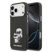 Karl Lagerfeld IML Aquarelle Karl and Choupette Zadní Kryt pro iPhone 17 Pro Max Black