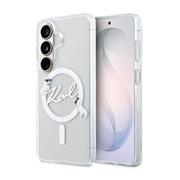 Karl Lagerfeld IML Choupette Karl Script Logo Magnetic Zadní Kryt pro Samsung Galaxy S26 Transparent