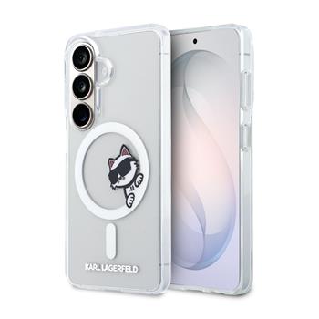 Karl Lagerfeld IML Choupette Peekaboo Logo Magnetic Zadní Kryt pro Samsung Galaxy S26+ Transparent
