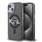 Karl Lagerfeld IML Glitter Karl and Choupette Sketch MagSafe Zadní Kryt pro iPhone 15 Black