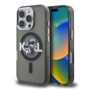 Karl Lagerfeld IML Glitter Karl and Choupette Sketch MagSafe Zadní Kryt pro iPhone 16 Pro Max Black