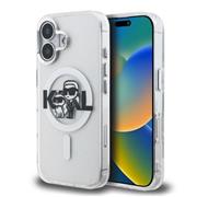 Karl Lagerfeld IML Glitter Karl and Choupette Sketch MagSafe Zadní Kryt pro iPhone 16 Transparent