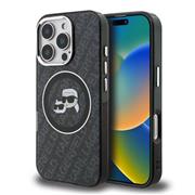 Karl Lagerfeld IML K&CH Heads Repeated Logo MagSafe Zadní Kryt pro iPhone 16 Pro Black