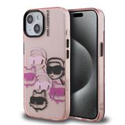 Karl Lagerfeld IML Multi K&CH Heads Zadní Kryt pro iPhone 15 Pink