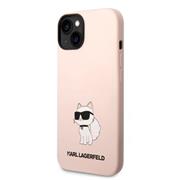 Karl Lagerfeld Liquid Silicone Choupette NFT Zadní Kryt pro iPhone 14 Plus Pink