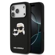 Karl Lagerfeld Liquid Silicone Double Heads MagSafe Zadní Kryt pro iPhone 17 Pro Black