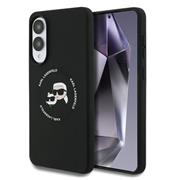 Karl Lagerfeld Liquid Silicone Double Heads MagSafe Zadní Kryt pro Samsung Galaxy S25 Edge Black
