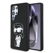 Karl Lagerfeld Liquid Silicone Graffiti Ikonik MagSafe Zadní Kryt pro Samsung Galaxy S25 Ultra Black