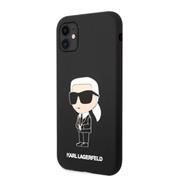 Karl Lagerfeld Liquid Silicone Ikonik NFT Zadní Kryt pro iPhone 11 Black
