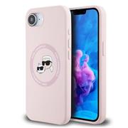 Karl Lagerfeld Liquid Silicone K&CH Heads MagSafe Zadní Kryt pro iPhone 16e/17e Pink