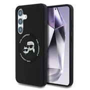 Karl Lagerfeld Liquid Silicone K&CH Heads MagSafe Zadní Kryt pro Samsung Galaxy S25+ Black