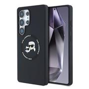 Karl Lagerfeld Liquid Silicone K&CH Heads MagSafe Zadní Kryt pro Samsung Galaxy S25 Ultra Black