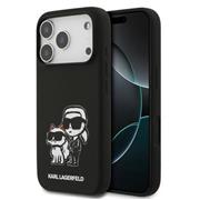 Karl Lagerfeld Liquid Silicone K&CH Sketch MagSafe Zadní Kryt pro iPhone 17 Pro Black