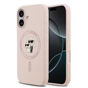 Karl Lagerfeld Liquid Silicone Karl and Choupette MagSafe Zadní Kryt pro iPhone 17 Pink