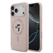 Karl Lagerfeld Liquid Silicone Karl and Choupette MagSafe Zadní Kryt pro iPhone 17 Pro Max Pink