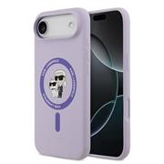 Karl Lagerfeld Liquid Silicone Karl and Choupette MagSafe Zadní Kryt pro iPhone Air Purple