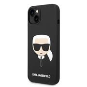 Karl Lagerfeld Liquid Silicone Karl Head Zadní Kryt pro iPhone 14 Plus Black
