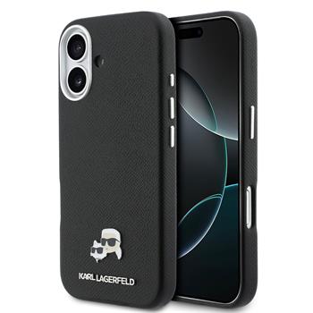 Karl Lagerfeld PU Karl and Choupette Heads Pins MagSafe Zadní Kryt pro iPhone 17 Black
