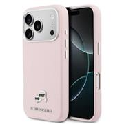 Karl Lagerfeld PU Karl and Choupette Heads Pins MagSafe Zadní Kryt pro iPhone 17 Pro Max Pink