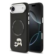 Karl Lagerfeld PU Karl and Choupette Heads Pins MagSafe Zadní Kryt pro iPhone Air Black