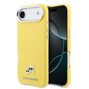 Karl Lagerfeld PU Karl and Choupette Heads Pins MagSafe Zadní Kryt pro iPhone Air Yellow
